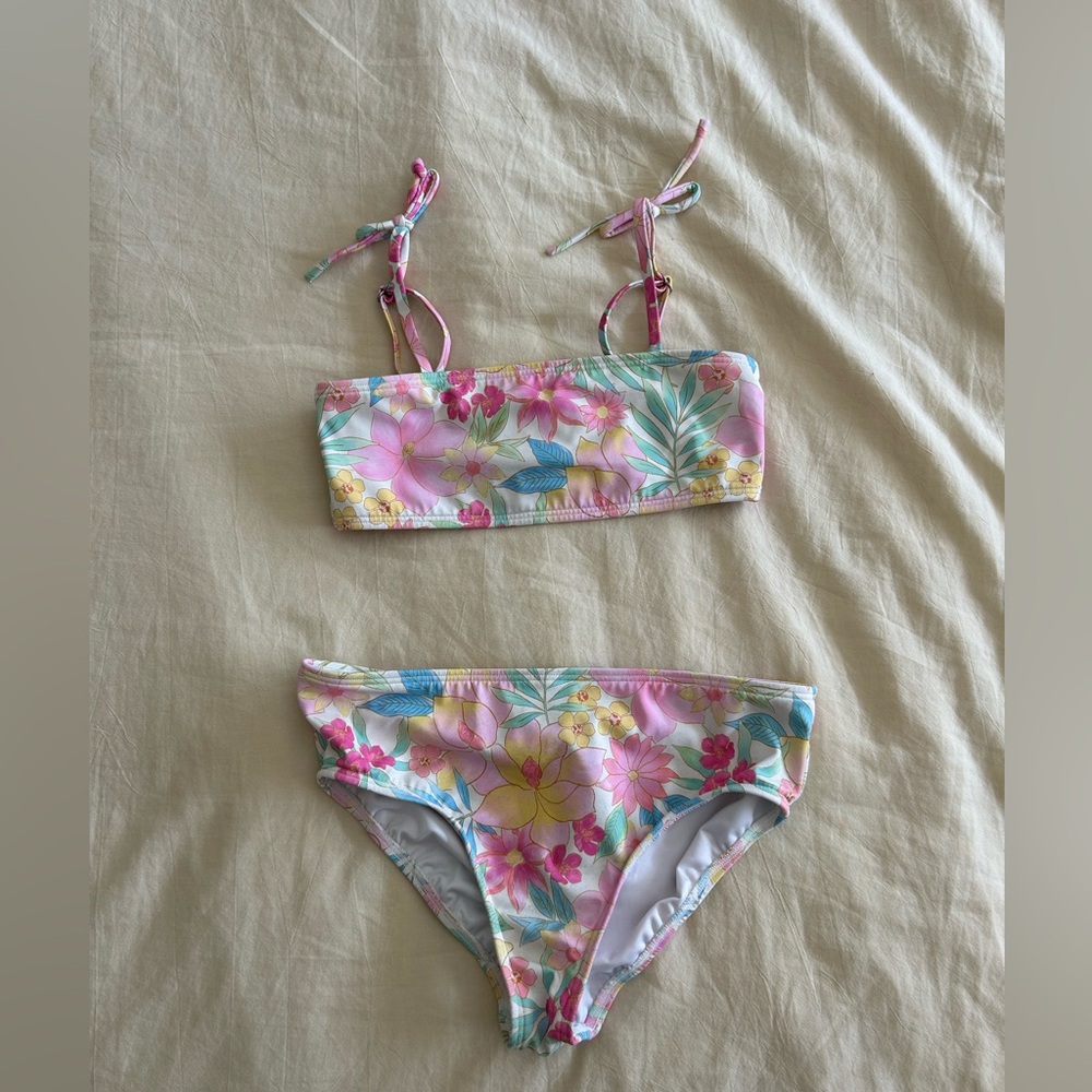 Billabong Kids Floral Bikini - Pink and Blue